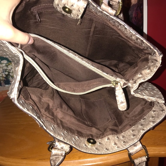 Del Mano Ostrich-Look Large Tote Bag - Picture 6 of 13